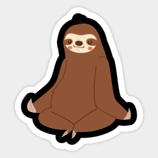 Funny Sloth T-shirt. Sloth Doing Yoga Sticker